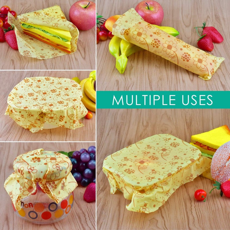 ERKOON Reusable Beeswax Food Wraps, 13x39 Inch Eco-Friendly Beeswax Wraps for Bread Sustainable Food Storage Wraps Beeswax Paper Roll for Sandwich, Cheese - Image 5